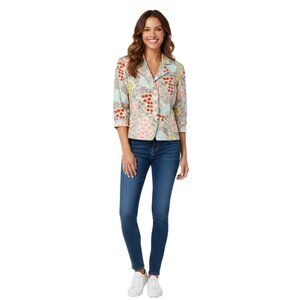 Marc Jacobs Short Button Colorful Daisy Floral Print Blazer Jacket